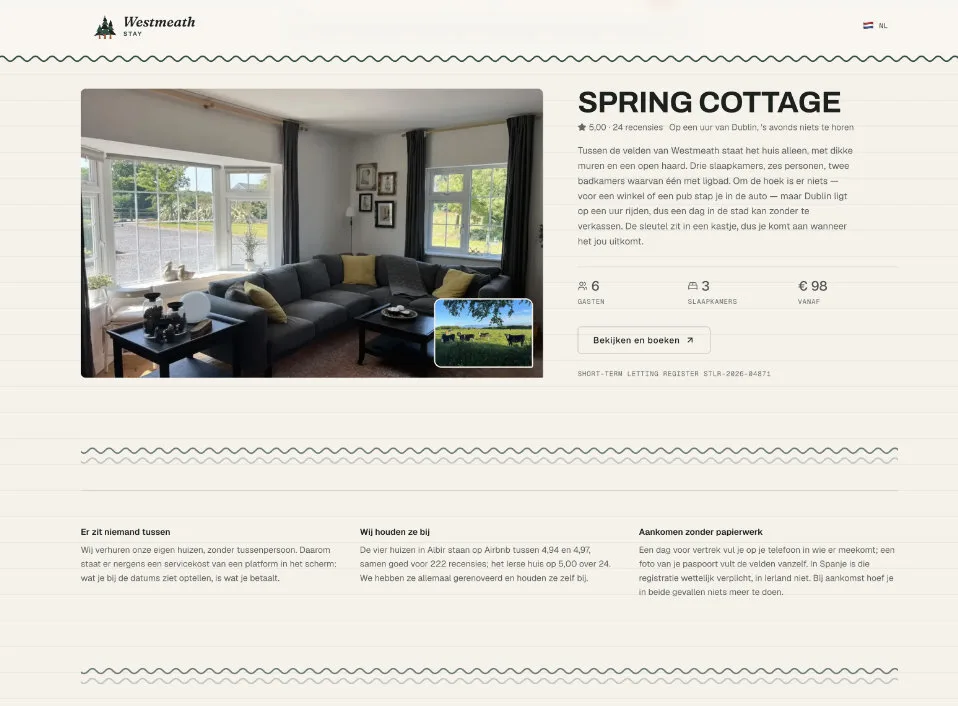 Casa Redonda — Website voor het huis in Ierland, draait op dezelfde admin als de website voor de Spaanse huizen.